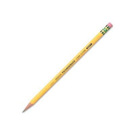 DIXON TICONDEROGA Dixon® Ticonderoga Woodcase HB #2 Pencil With Eraser, Soft, Yellow Barrel, Dozen 13882